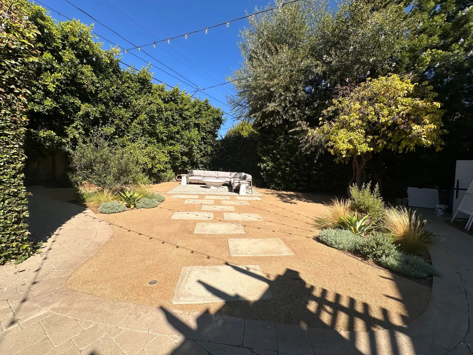 Finished Mediterranean drought-tolerant garden, view 3
