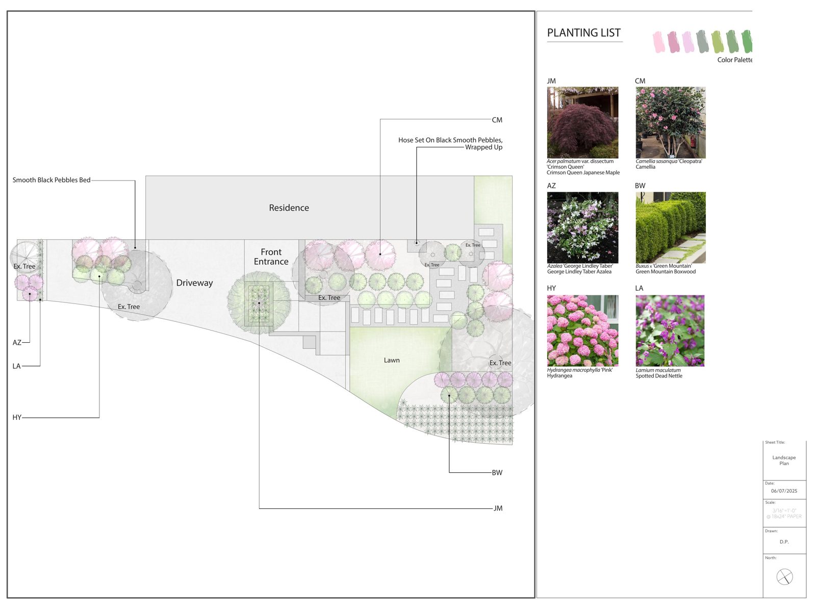 English planting plan — Formal garden